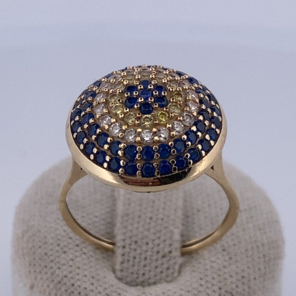 Bague sertie multicolore or jaune 3,32 g