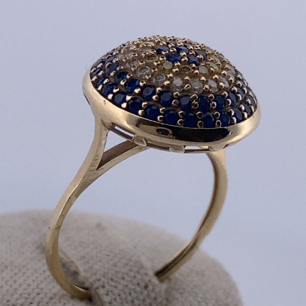 Bague sertie multicolore or jaune 3,32 g