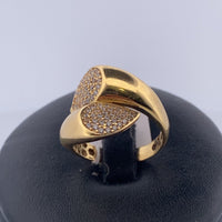 Bague pavée sertie or jaune 5,89 g