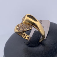 Bague pavée sertie or jaune 5,89 g