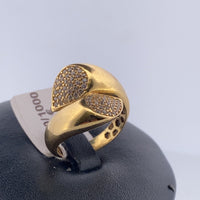 Bague pavée sertie or jaune 5,89 g