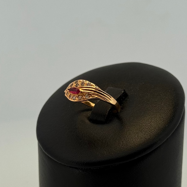 Bague vintage rubis or jaune 2,34 g