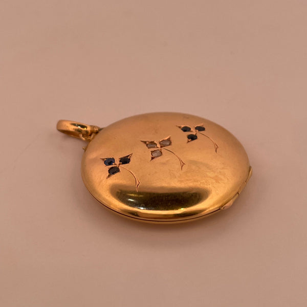 Pendentif russe décor floral or jaune 5,08 g