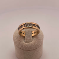 Bague alliance anneau sertie or jaune 7,86 g