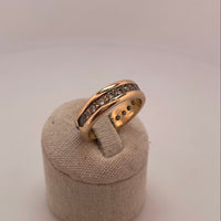 Bague alliance anneau sertie or jaune 7,86 g