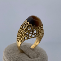 Bague pierre ovale or jaune 6,48 g