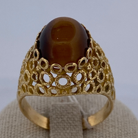 Bague pierre ovale or jaune 6,48 g