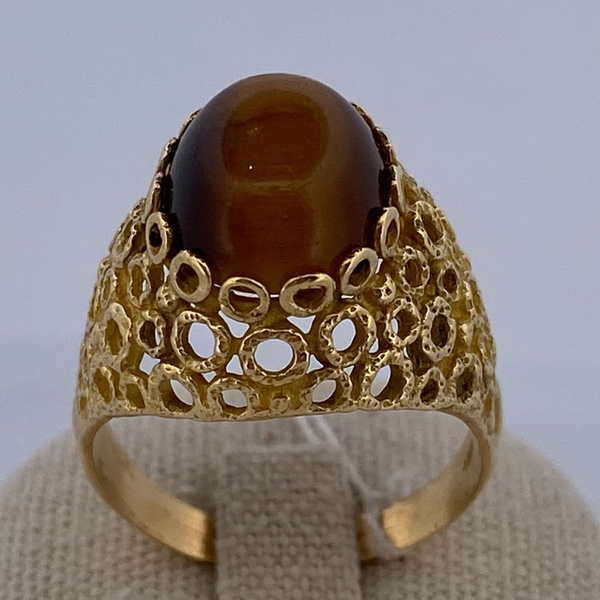 Bague pierre ovale or jaune 6,48 g