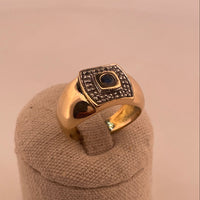 Bague pierre bleue or jaune 7,02 g