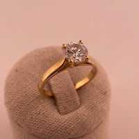Bague solitaire avec strass or jaune 2,94 g