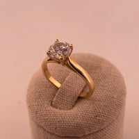 Bague solitaire avec strass or jaune 2,94 g