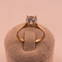 Bague solitaire avec strass or jaune 2,94 g