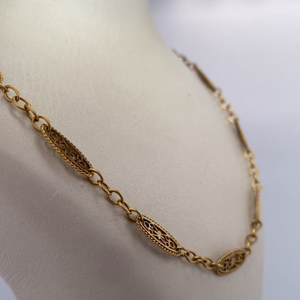 Collier Filigrane or jaune 13,19 g