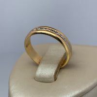 Bague alliance bicolore gravée or jaune 3,53 g