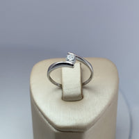 Bague solitaire sertie or blanc 1,49 g