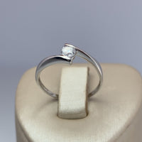 Bague solitaire sertie or blanc 1,49 g