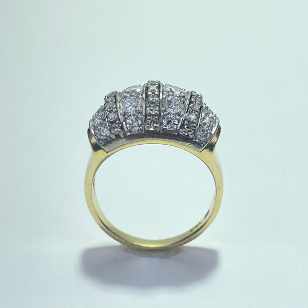 Bague pavée de diamants 2,67 carats or jaune 8,62 g