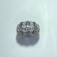 Bague pavée de diamants 2,67 carats or jaune 8,62 g