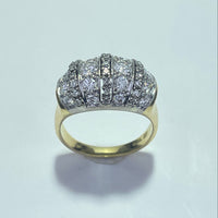 Bague pavée de diamants 2,67 carats or jaune 8,62 g