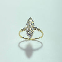 Bague marquise avec diamants 0,13 carat or jaune 2,94 g