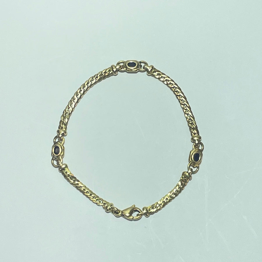 Bracelet avec pierres saphir or jaune 6,23 g