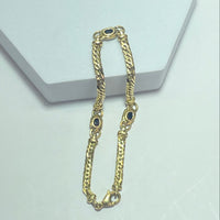 Bracelet avec pierres saphir or jaune 6,23 g