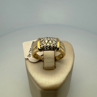 Bague pavage diamants 0,44 carat or jaune 6,82 g