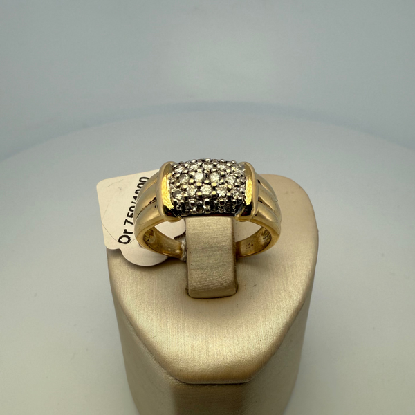 Bague pavage diamants 0,44 carat or jaune 6,82 g