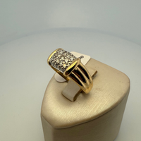 Bague pavage diamants 0,44 carat or jaune 6,82 g