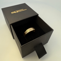 Bague double rangée diamant 0,44 carat or jaune 3,38 g