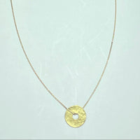 Collier et pendentif jeton or jaune 3,25 g