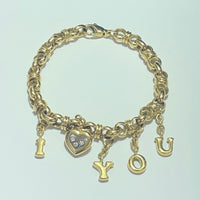 Bracelet Chopard à breloques 3 diamants or jaune 35,9 g