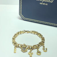 Bracelet Chopard à breloques 3 diamants or jaune 35,9 g