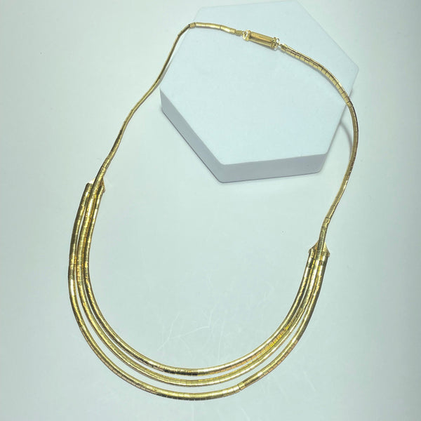 Collier multi-rangs or jaune 23,7 g