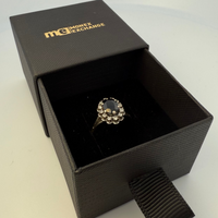 Bague saphir et diamants 0,24 carat or blanc 3,17 g