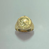 Bague + Pièce Mexicaine or jaune 10 g