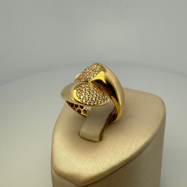 Bague pavée sertie or jaune 5,89 g