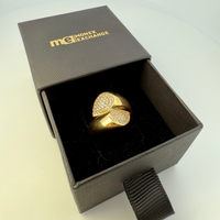 Bague pavée sertie or jaune 5,89 g