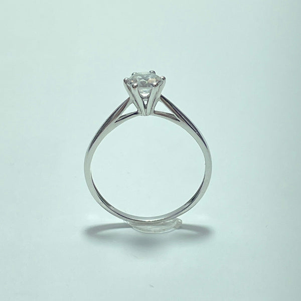 Bague solitaire or blanc 1 g