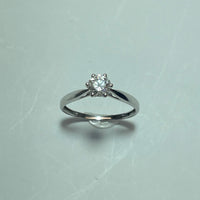 Bague solitaire or blanc 1 g