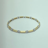 Bracelet avec diamant 0,52 carat or jaune et blanc 9,76 g