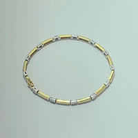 Bracelet avec diamant 0,52 carat or jaune et blanc 9,76 g