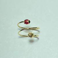 Bague coccinelle or jaune 1,69 g