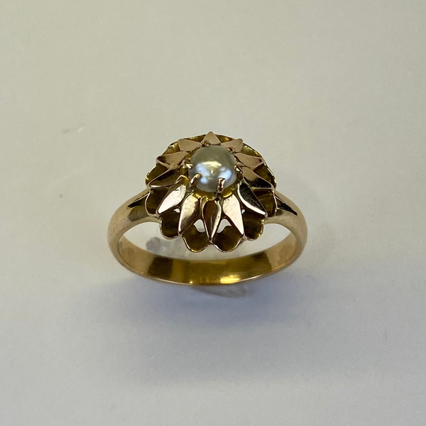 Bague fleur or jaune 3,08 g