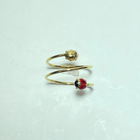 Bague coccinelle or jaune 1,69 g