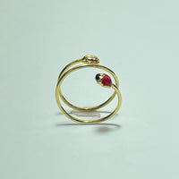 Bague coccinelle or jaune 1,69 g
