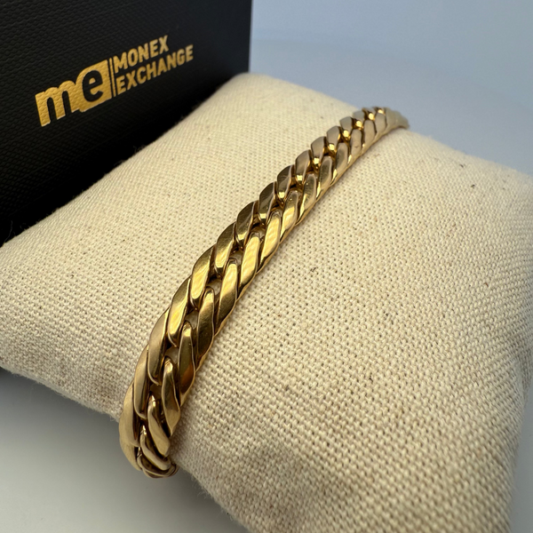 Bracelet à maillons cubains or jaune 13,35 g