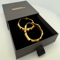 Boucles d'oreilles créoles bambous or jaune 7,82 g