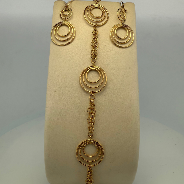 Gourmette et Boucles d'oreilles or jaune 9,55 g