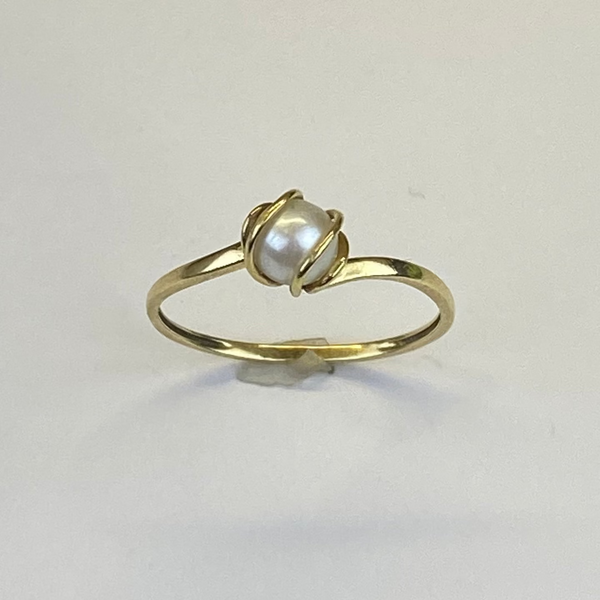Bague avec perle or jaune 1,19 g